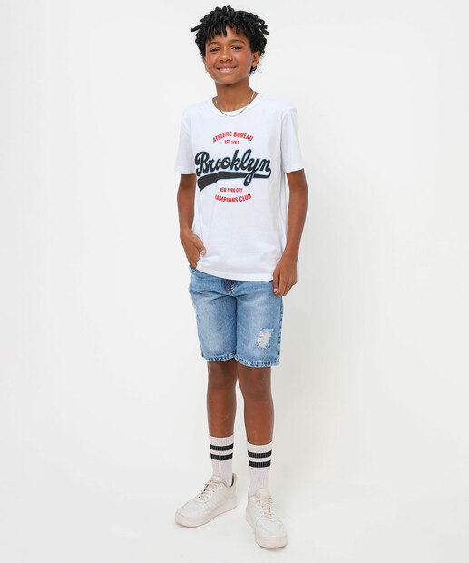Image_Bermuda Juvenil Jeans Bolsos Destroyed Tam 10 a 16 Azul