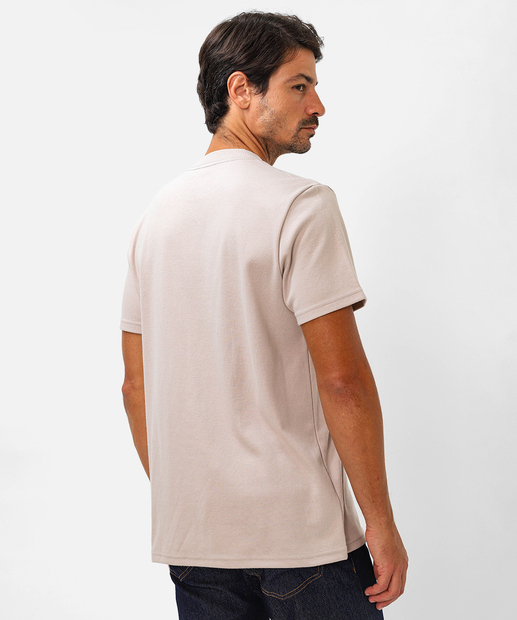 Camiseta Masculina Suedine Manga Curta Marisa Bege