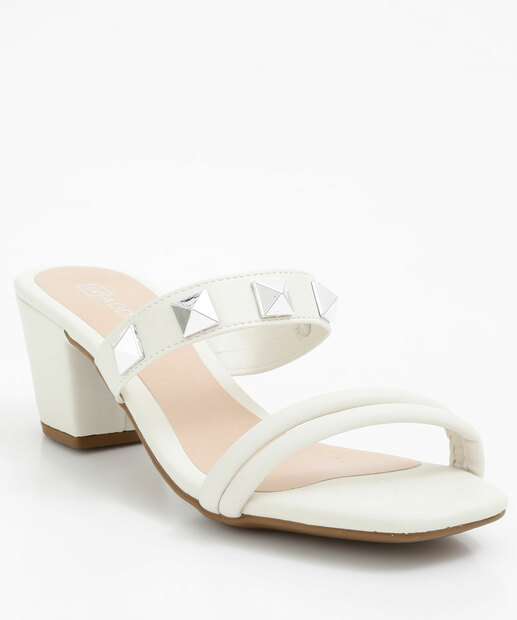 Tamanco Feminino Tachas Salto Grosso  