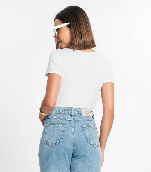 Kit 5 Blusas Femininas Viscotorcion Com Bolso Rovitex Off White