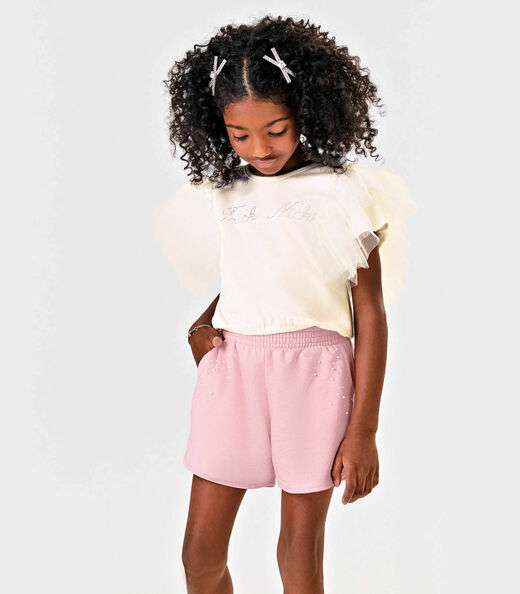 Image_Conjunto Blusa Com Shorts Infantil Trick Nick Bege