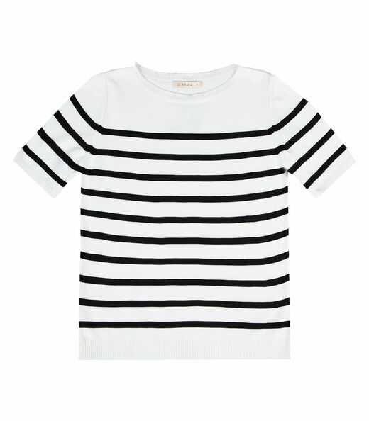 Blusa Feminina Em Tricot Listrado Dianna Bege