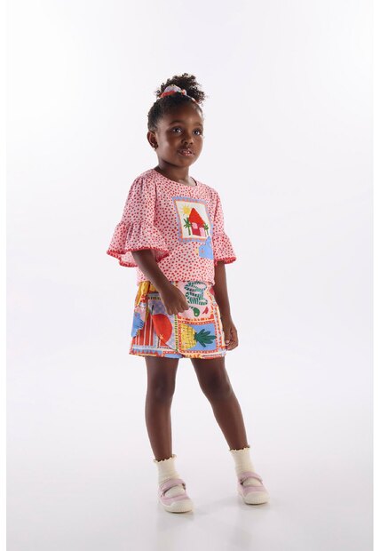 Image_Conjunto Menina Blusa e Short-Saia Três e Já