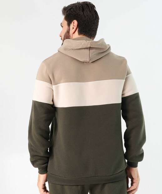 Blusão Masculino Moletom Capuz Marisa Marrom