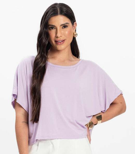 Blusa Feminina com Manga Morcego Rovitex Roxo