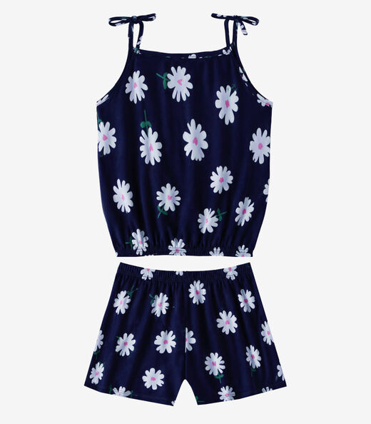 Conjunto Infantil Blusa de Alça e Short Select Azul