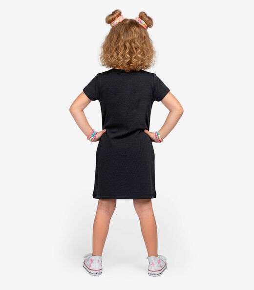 Vestido Feminino Infantil em Molecotton Select Preto