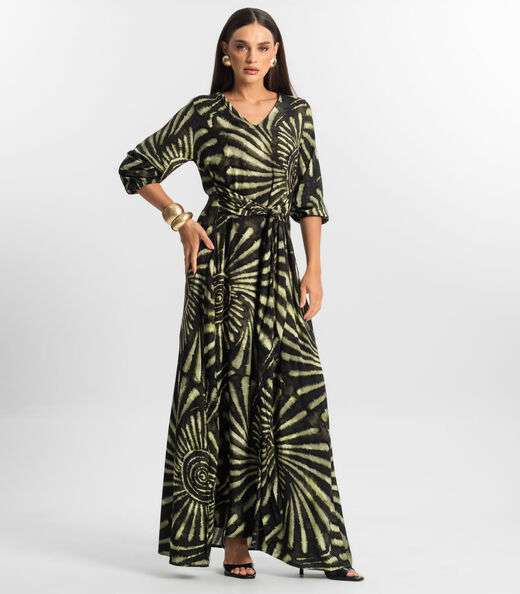 Vestido Longo Feminino Viscose Endless Verde