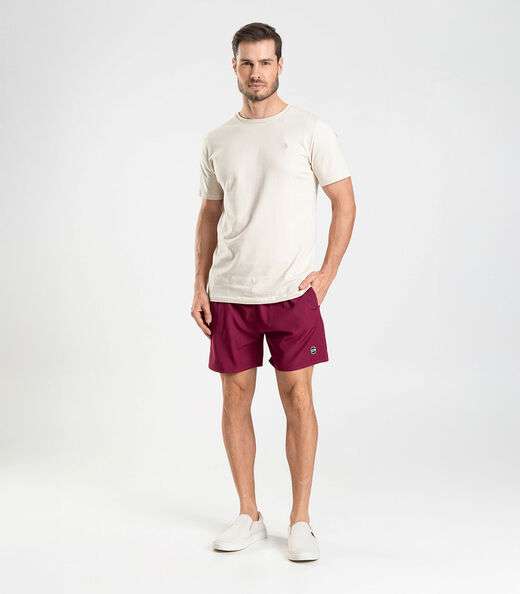 Bermuda Masculina Lisa De Microfibra Long Bong Vermelho