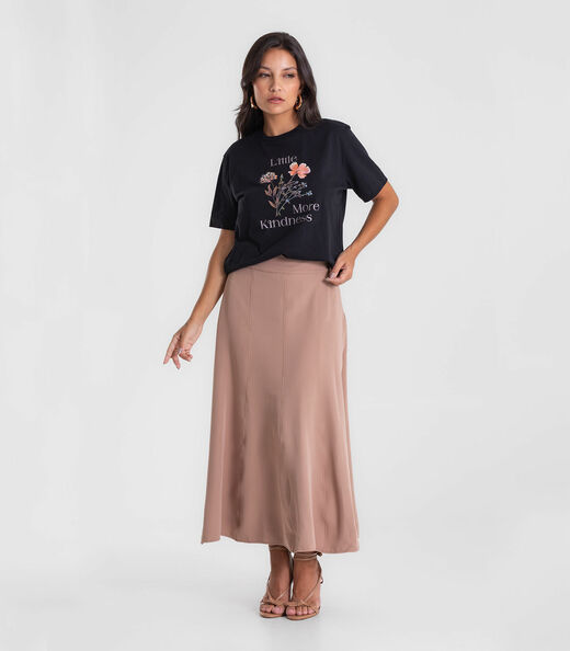 Camiseta T-shirt Feminina Com Estampa Endless Preto