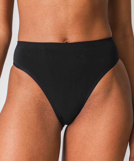 Kit 2 Calcinhas Sem Costura Cintura Alta Preto