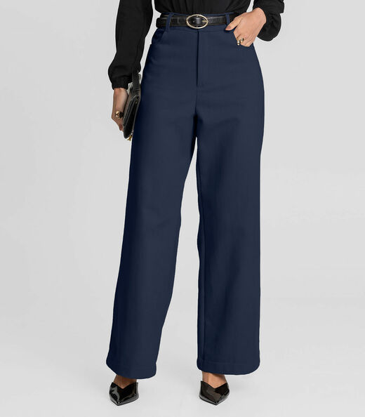 Calça Pantalona Feminina em Sarja Dianna Azul
