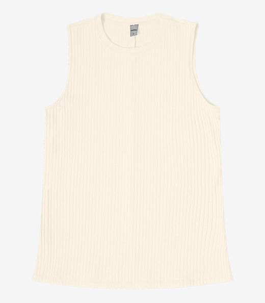 Regata Feminina Ribana Canelada Rovitex Bege