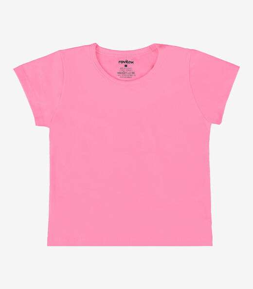 Blusa Básica Infantil Cotton Leve Rovi Kids Rosa
