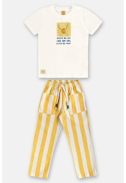 Conjunto Menino Camiseta e Calça Três e Já