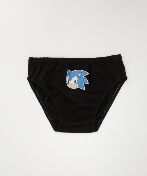 Kit 3 Cuecas Infantil Sonic Tam 2 a 12