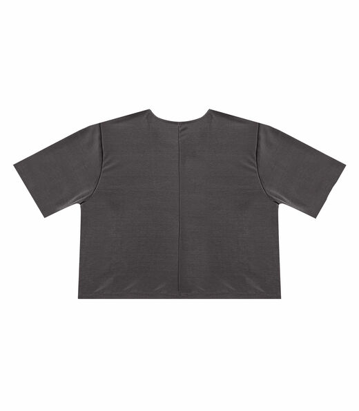 Blusa Feminina Básica Malha Suplex Infinita Cor Cinza
