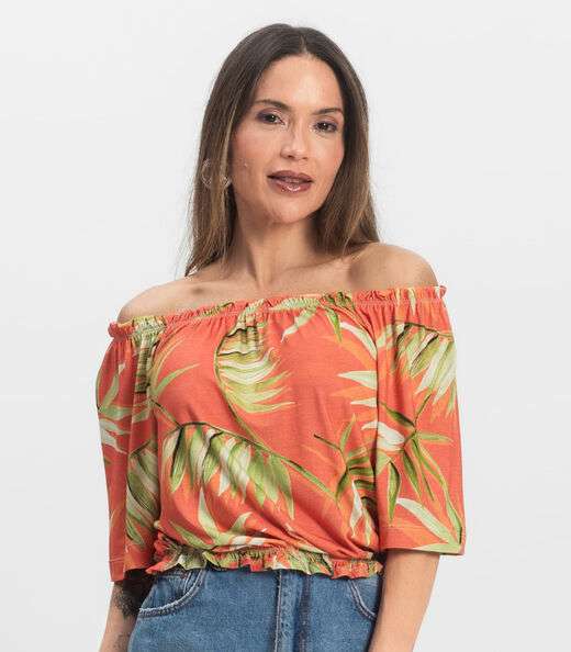 Blusa Feminina Ciganinha Infinita Cor Laranja