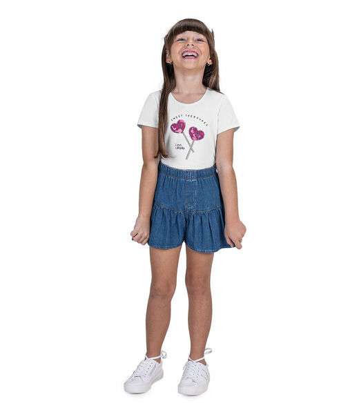 Conjunto Infantil Blusa Com Shorts Trick Nick Branco