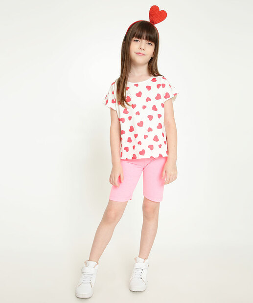 Camiseta Infantil Coração Brinde Marisa Tam 4 a 10