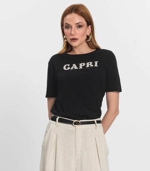 Image_T- Shirt Feminina em Meia Malha Endless Preto