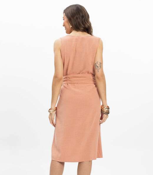 Vestido Curto Linho Strong Feminino Endless Marrom
