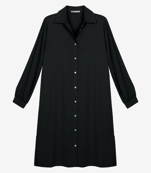 Vestido Chemise Feminino Liso Endless Preto