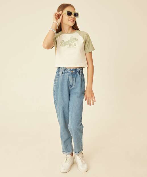 Blusa Juvenil Cropped Estampado Marisa Tam 10 a 16