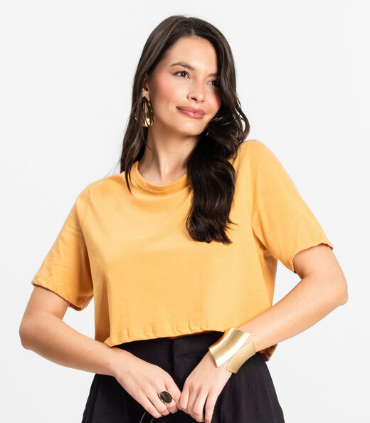 Blusa Cropped Lisa Select Amarelo