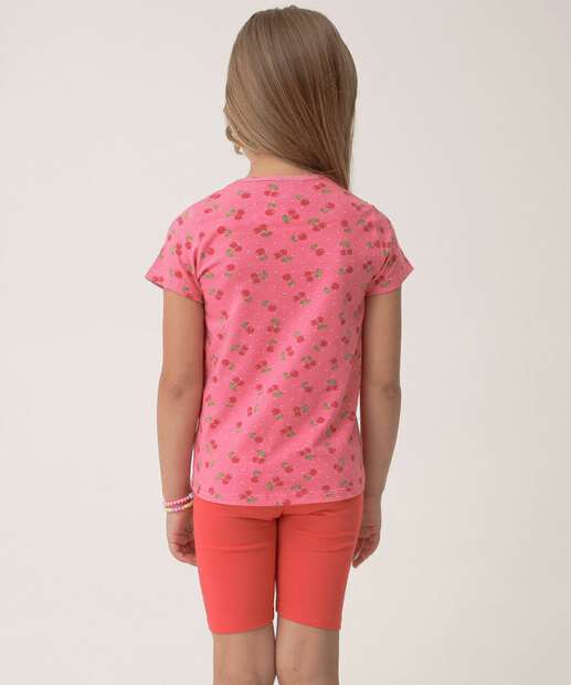 Conjunto Infantil Estampa Cerejas Marisa Tam 4 a 10