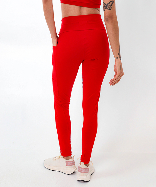 Calça Feminina Legging Frizo Fitness Marisa Vermelho