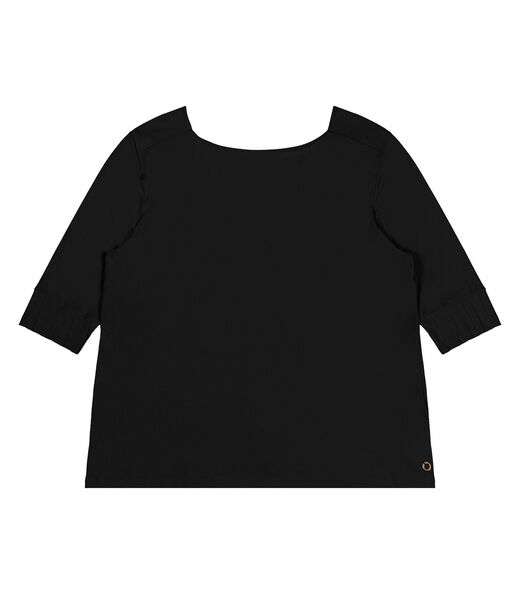 Blusa Plus Size Manga 3/4 Secret Glam Preto