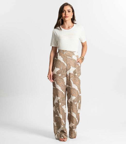 Blusa Feminina Manga Curta Endless Bege