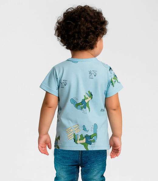 Camiseta Infantil Masculina Animais Infinita Cor Azul
