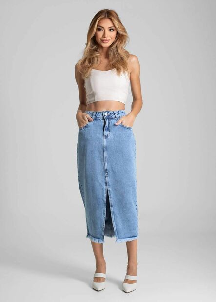Saia Jeans Sawary Midi - 281986