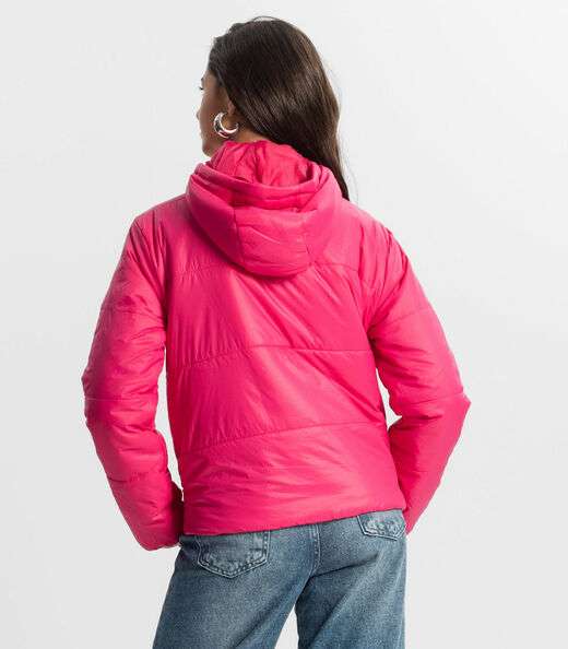 Jaqueta Puffer Juvenil Feminina Com Capuz Minty Rosa