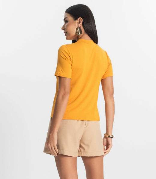 Blusa Feminina Básica em Malha Visco Rovitex Amarelo