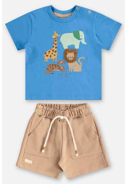 Conjunto Camiseta e Bermuda Bebê Up Baby