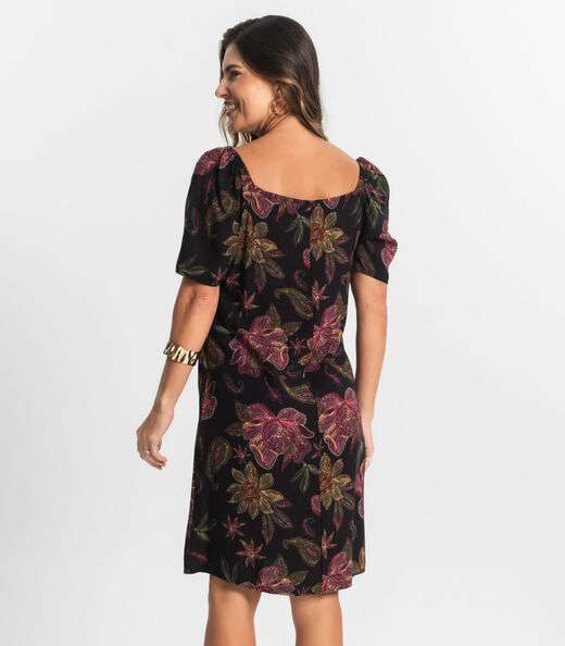 Vestido Feminino Estampado Select Preto