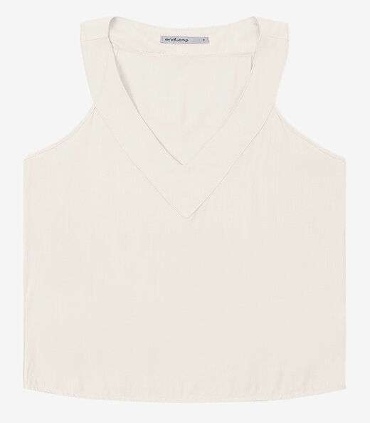 Regata Viscose Slub Feminina Endless Bege