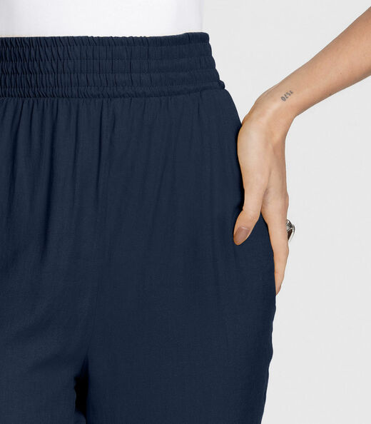 Calça Feminina Aladim em Tecido Viscose Dianna Azul