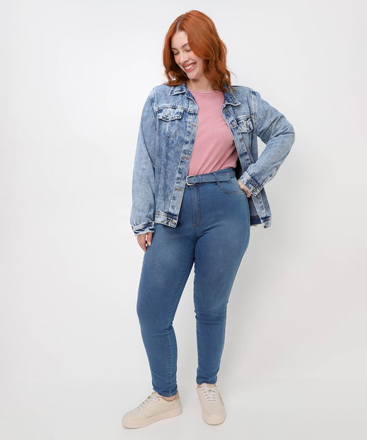 Blusa Plus Size Feminina Canelada Frufru Marisa Rosa