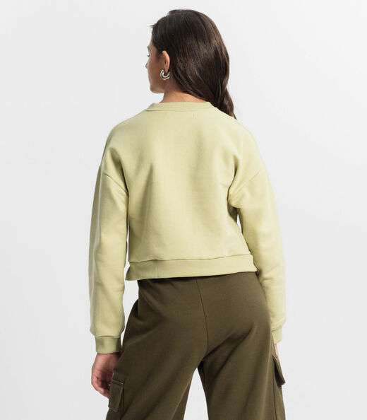 Blusão Juvenil Feminino Em Moletom Minty Verde