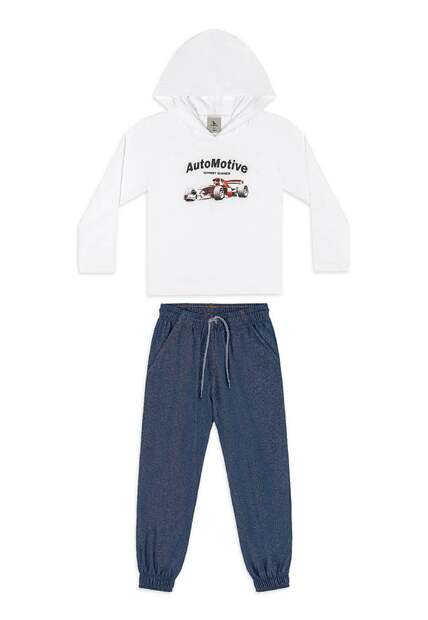 Conjunto Camiseta Capuz Calça Quimby