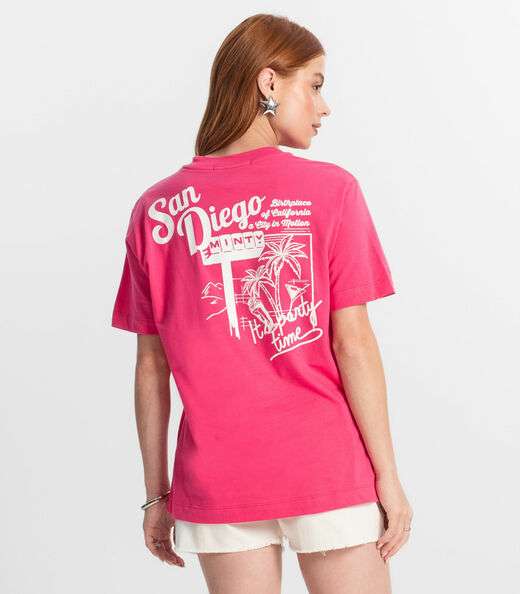 T-Shirt Juvenil Feminina Minty Rosa