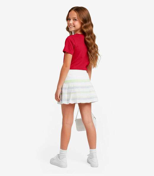 Blusa Básica Infantil Manga Curta Lisa Soletex Vermelho