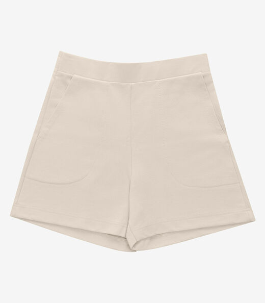 Shorts Feminino Moletom Sarjado Rovitex Bege