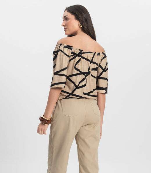 Blusa Feminina Ciganinha Infinita Cor Marrom