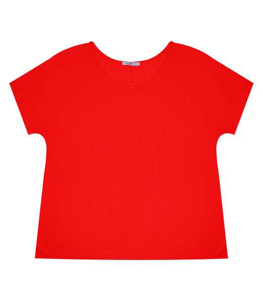 Blusa Manga Curta Feminina Plus Size Secret Glam Laranja