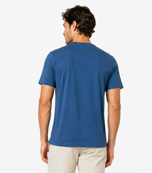 Camiseta Masculina Ribana De Viscose Diametro Azul